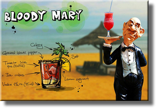 Bloody Mary Drink Picture on Stretched Canvas, Wall Art Decor, Ready to Hang!