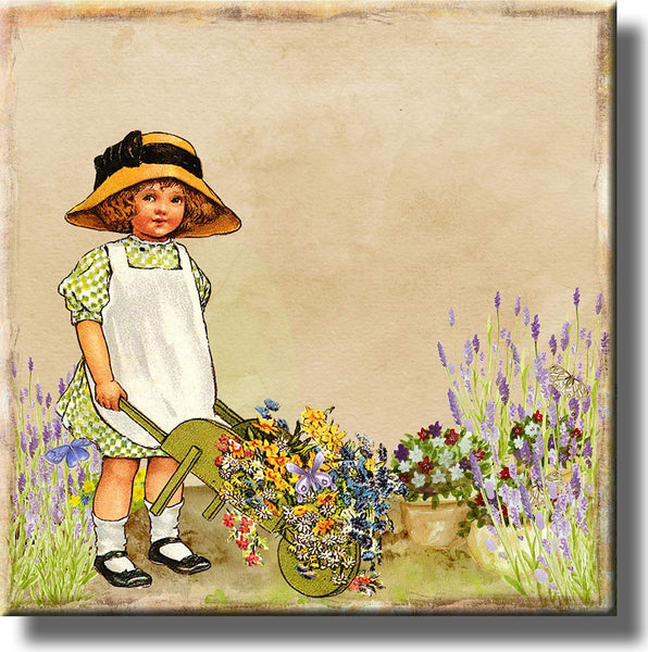Flower Girl Picture on Stretched Canvas, Wall Art Décor, Ready to Hang