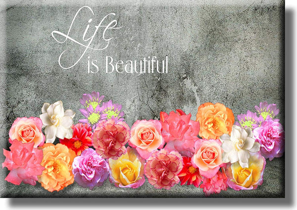 Life is Beautiful Picture on Stretched Canvas, Wall Art Décor, Ready to Hang