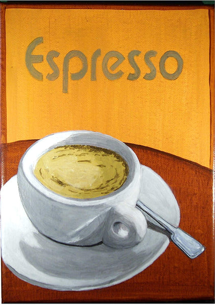 Espresso Café Wall Art Decor Picture on Stretched Canvas, Ready to Hang!