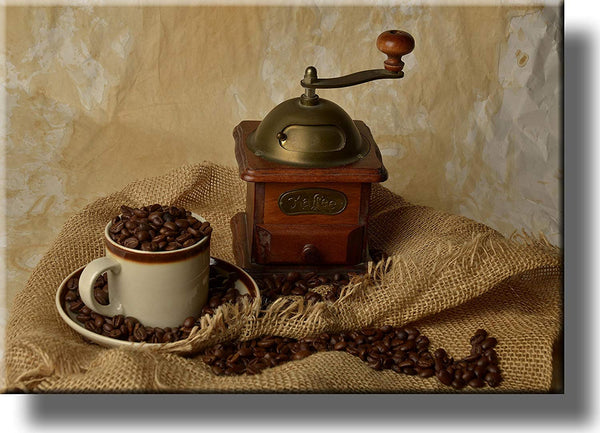 Coffee Grinder Kitchen Picture on Stretched Canvas, Wall Art Décor, Ready to Hang!