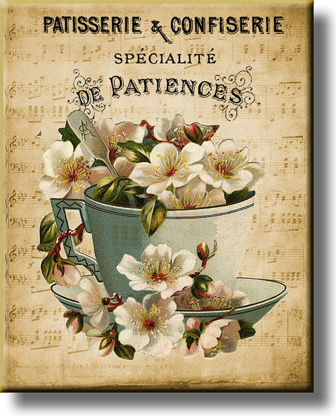 Patisserie & Confiserie, French Pastries and Sweets Picture on Stretched Canvas, Wall Art Décor, Ready to Hang