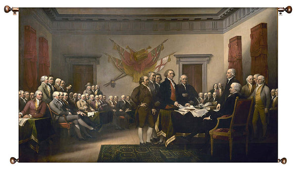 Declaration of Independence Picture on Large Canvas Hung on Copper Rod, Ready to Hang, Wall Art Décor