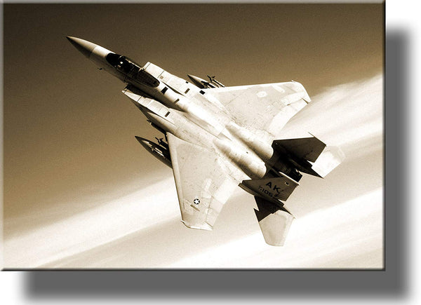 American Fighter Jet Pictur on Stretched Canvas, Wall Art Décor, Ready to Hang!