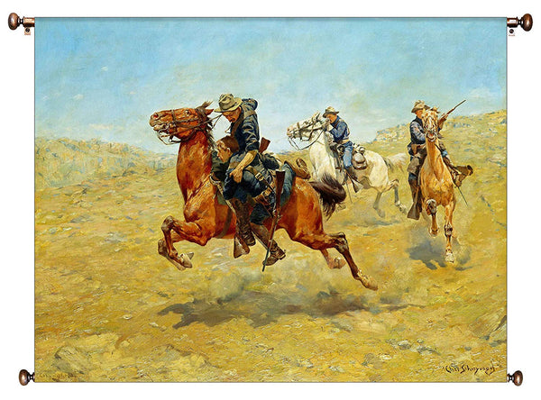 My Bunkie Cowboy by Schreyvogel Picture on Canvas Hung on Copper Rod, Ready to Hang, Wall Art Décor