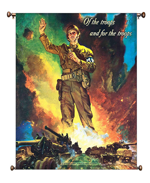 Military Police, Of the Troops and for the Troops Picture on Large Canvas Hung on Copper Rod, Ready to Hang, Wall Art Décor