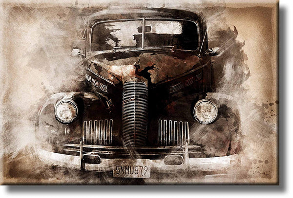 Vintage Oldtimer Classic Car Picture on Stretched Canvas, Wall Art Décor, Ready to Hang