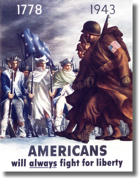 Americans Always Fight for Liberty Picture Made on Stretched Canvas Wall Art Decor Ready to Hang!.