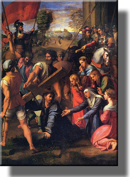 Christ on the Road to Calvary by Raphael, Picture on Stretched Canvas, Wall Art Décor, Ready to Hang!