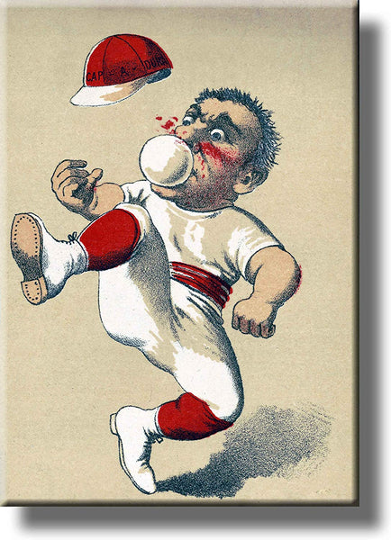 Vintage Baseball Player Picture Made on Stretched Canvas Wall Art Decor Ready to Hang!.