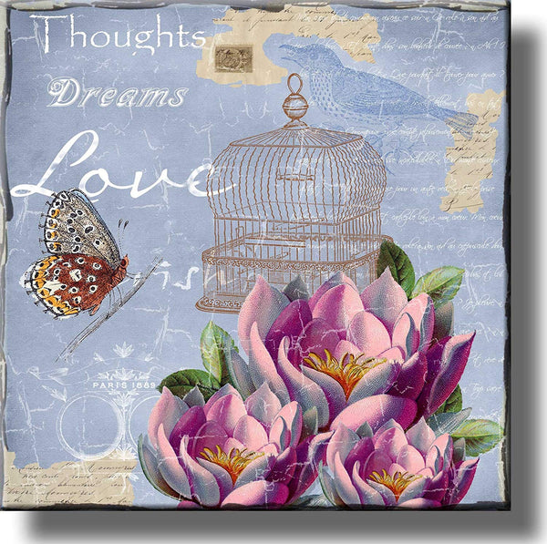 Thoughts Dreams Love Victorian Picture on Stretched Canvas, Wall Art Décor, Ready to Hang
