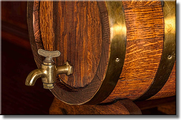 Beer Barrel Picture on Stretched Canvas, Wall Art Décor, Ready to Hang