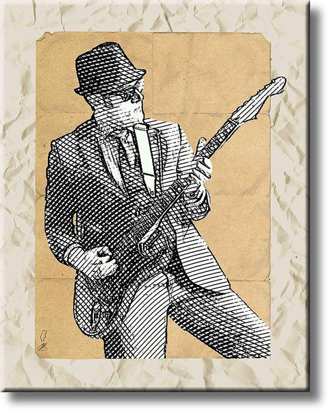 Blues Guitar Jam Picture on Stretched Canvas, Wall Art Décor, Ready to Hang