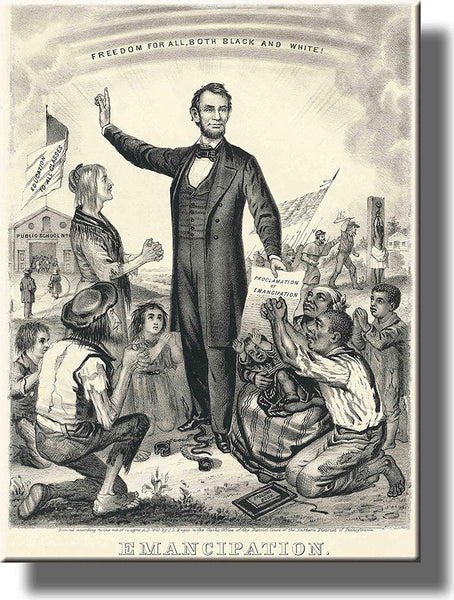 Lincoln Emancipation Proclamation Picture on Stretched Canvas Wall Art Décor Framed Ready to Hang!