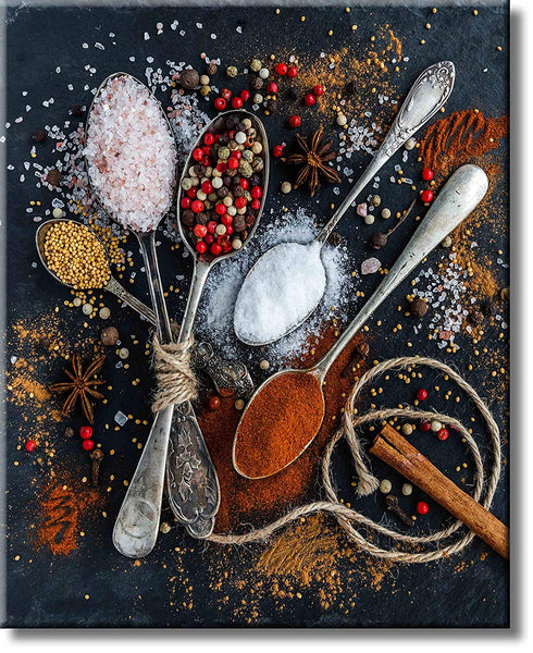 Kitchen Spices Kitchen Décor Picture on Stretched Canvas, Wall Art Décor, Ready to Hang