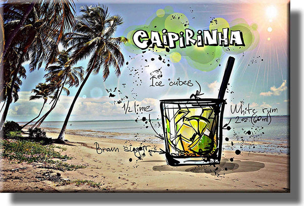 Caipirinhna Drink Picture on Stretched Canvas, Wall Art Decor, Ready to Hang!