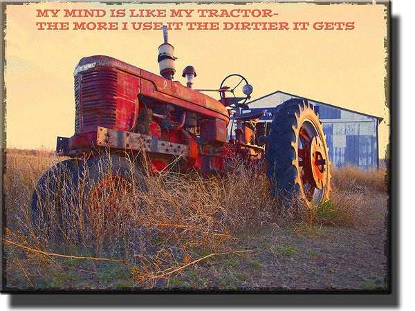 Vintage Tractor Picture on Stretched Canvas, Wall Art Decor Ready to Hang!.